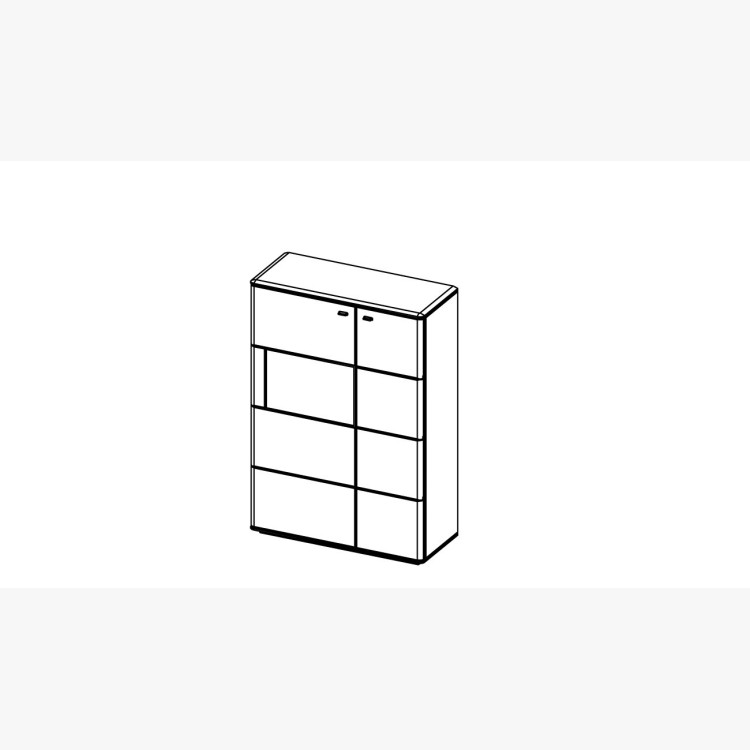 Vysoká komoda s jednou prosklenou částí, Texas typ 45 DP