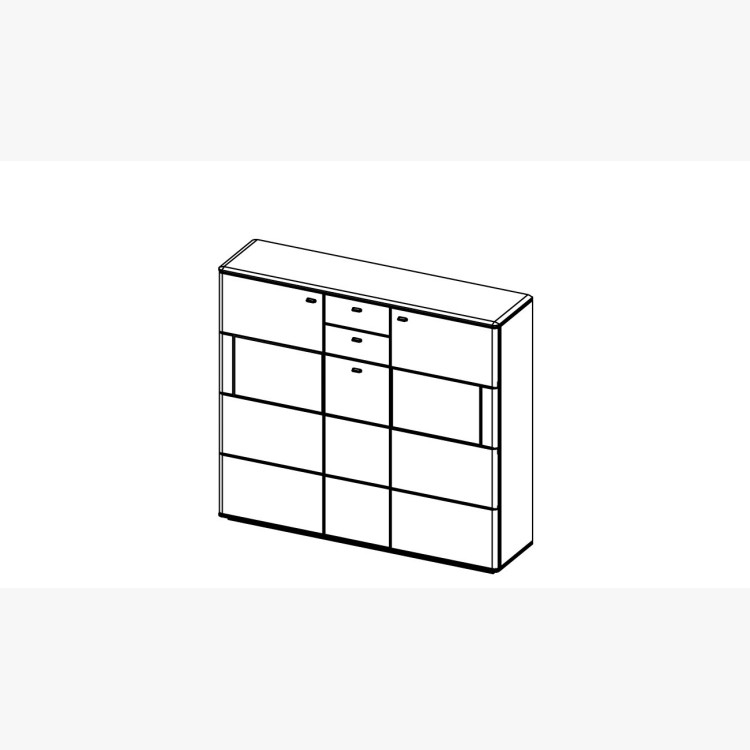 Vysoká a dlouhá komoda s dvěmi prosklenýma okny, Typ 47 DP