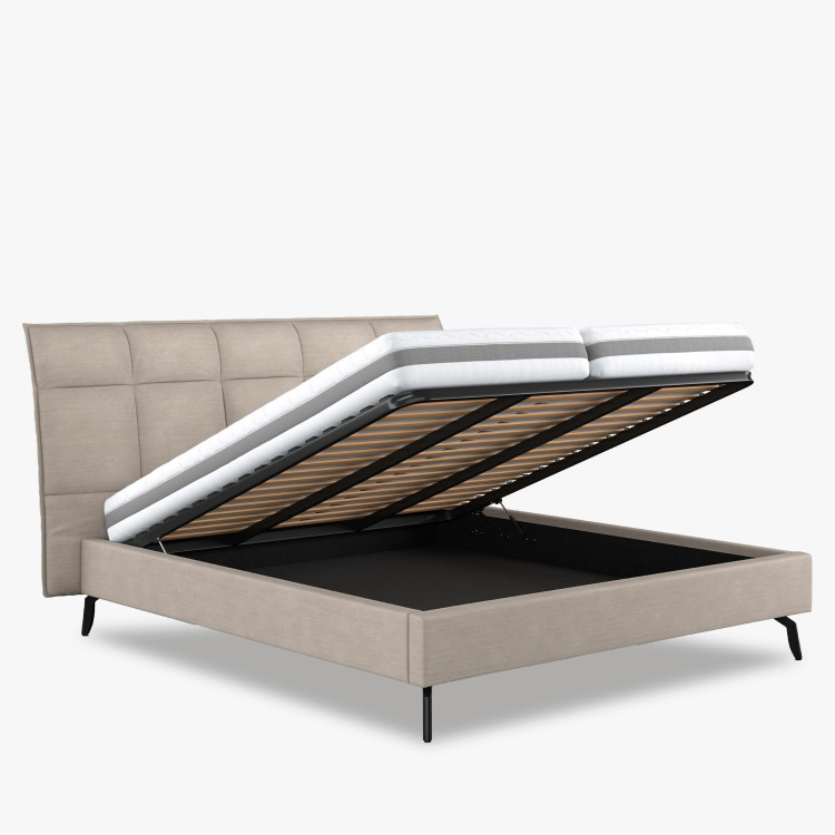 Látková postel s úložným prostorem 160 x 200 cm