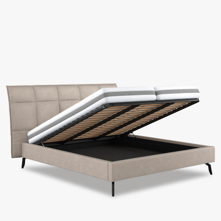 Látková postel s úložným prostorem 160 x 200 cm