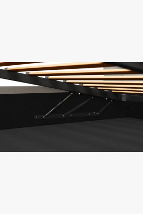 Látková postel s úložným prostorem 160 x 200 cm 2