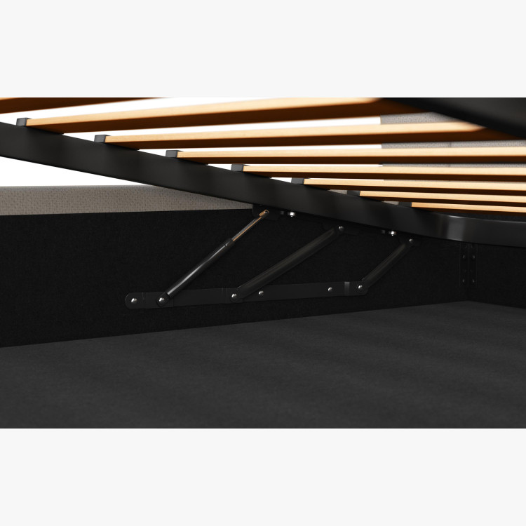 Látková postel s úložným prostorem 160 x 200 cm