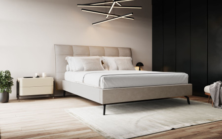 Látková postel s úložným prostorem 160 x 200 cm