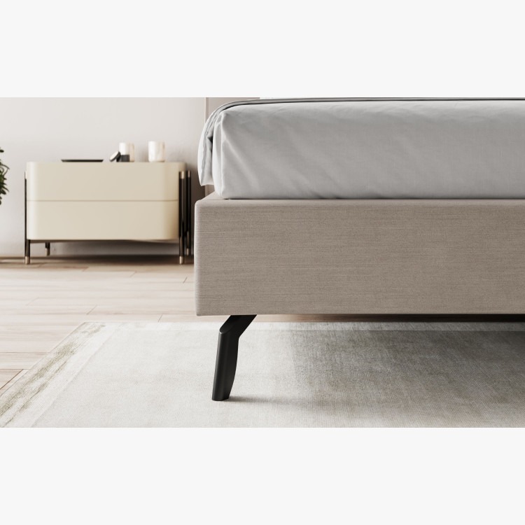 Látková postel s úložným prostorem 160 x 200 cm