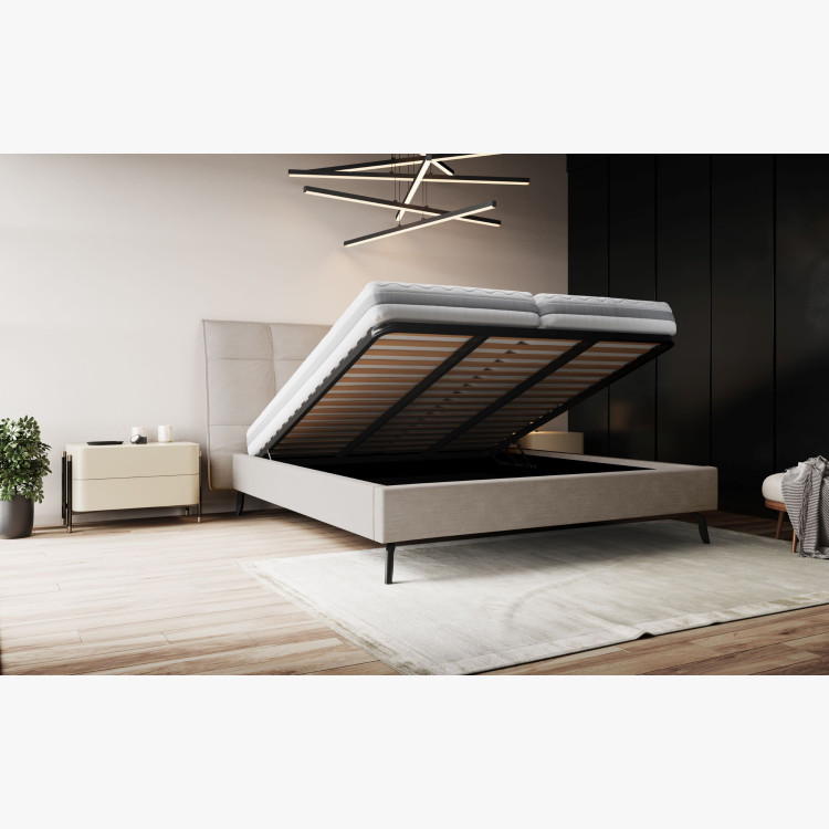 Látková postel s úložným prostorem 160 x 200 cm