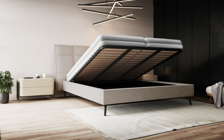 Látková postel s úložným prostorem 160 x 200 cm