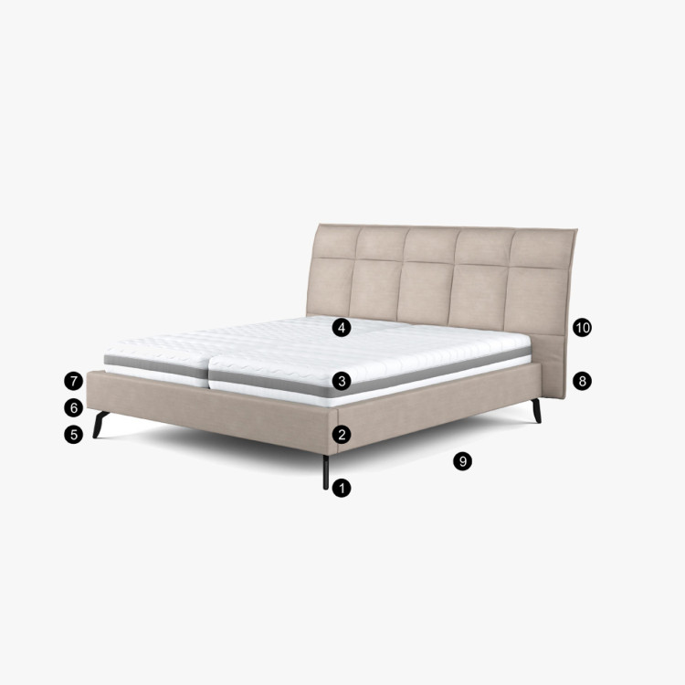 Látková postel s úložným prostorem 160 x 200 cm