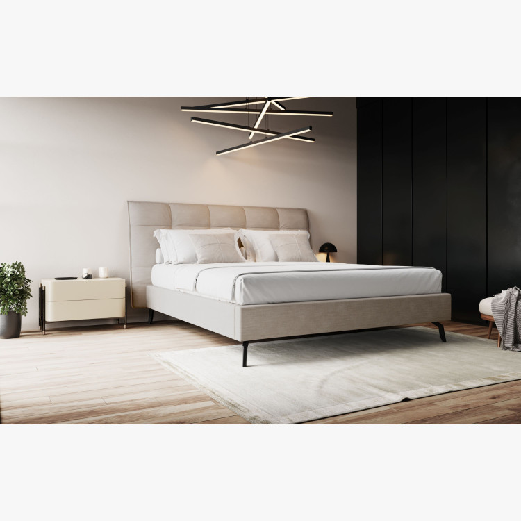 Látková postel s úložným prostorem 180 x 200 cm