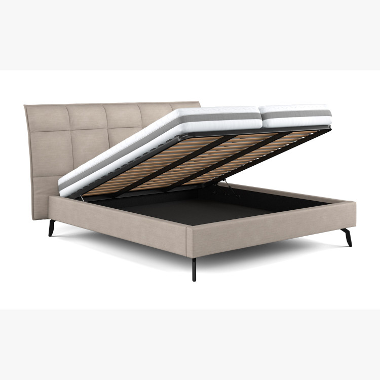 Látková postel s úložným prostorem 180 x 200 cm