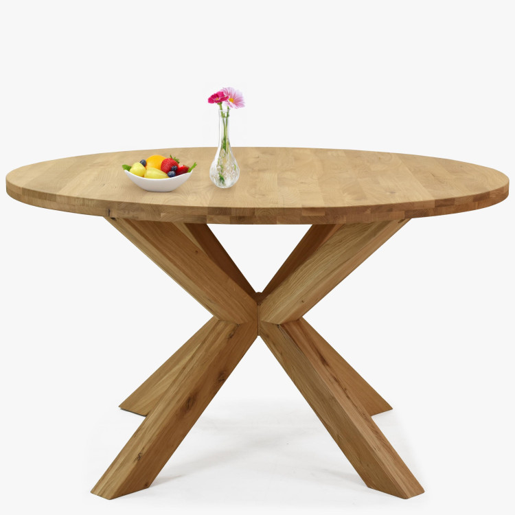 Dubový kulatý stůl o průměru 130 cm