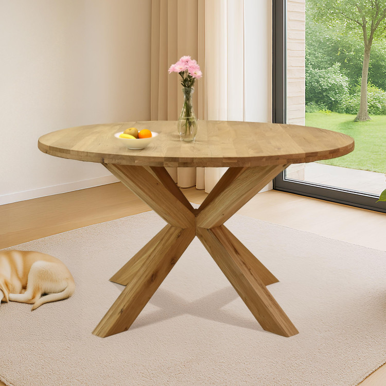 Dubový kulatý stůl o průměru 130 cm