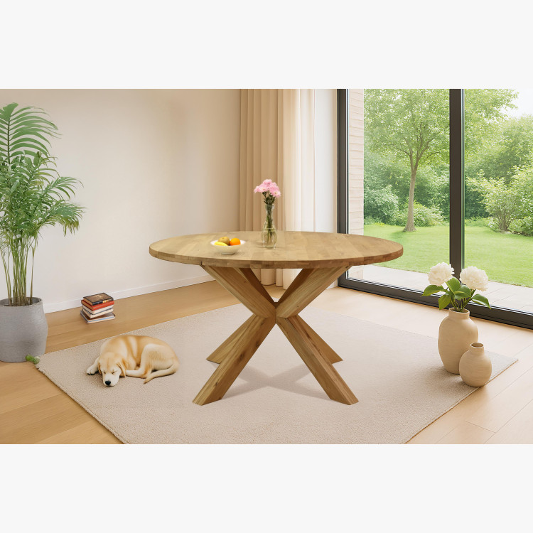 Dubový kulatý stůl o průměru 130 cm