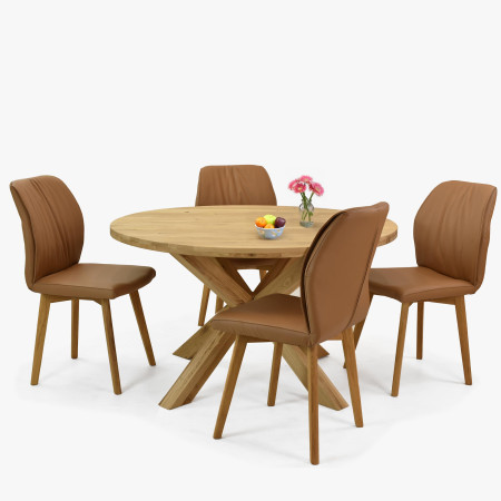 Dubový kulatý stůl o průměru 130 cm