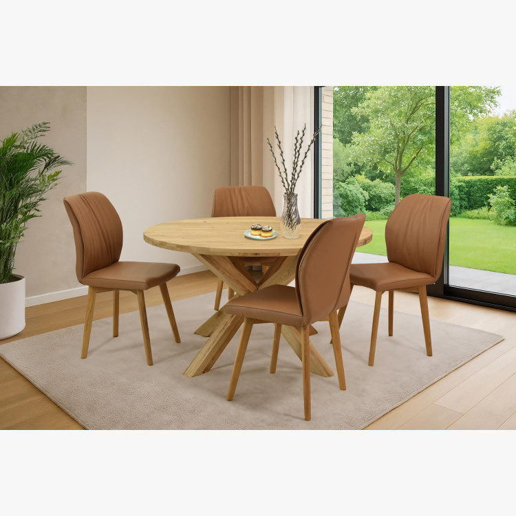 Dubový kulatý stůl o průměru 130 cm