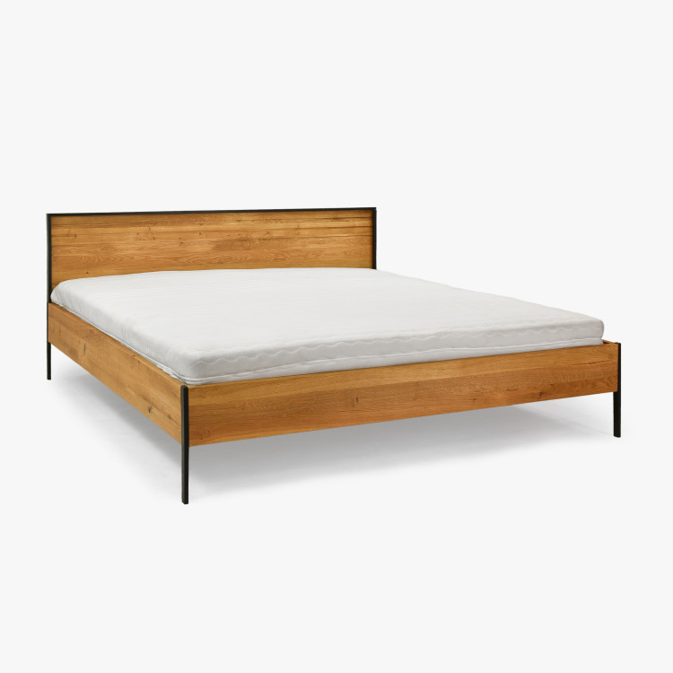 Dubová manželská postel , kovové nohy 180 x 200