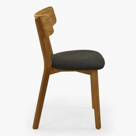 Dubová židle s tmavě šedým čalouněním
