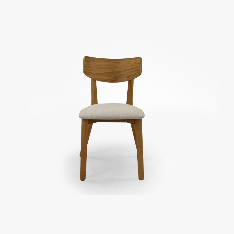 Dubová židle s světlým čalouněním