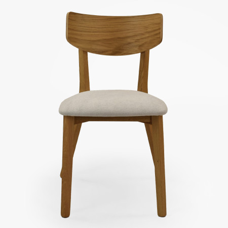 Dubová židle s světlým čalouněním