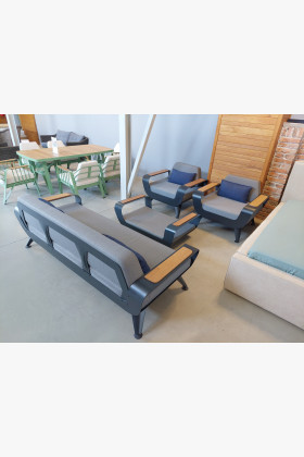 Luxuriöses Aluminium Gartenset 4-teilig, wetterfest, modern