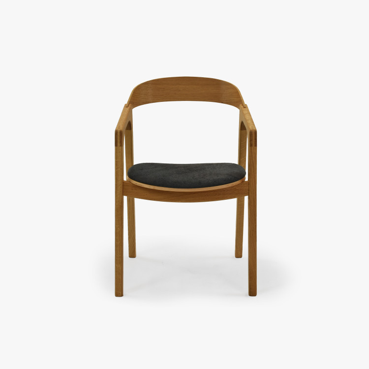 Moderní dubové křeslo do jídelny , tmavě šedé