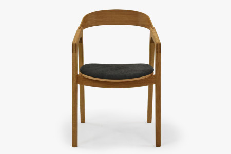 Moderní dubové křeslo do jídelny , tmavě šedé