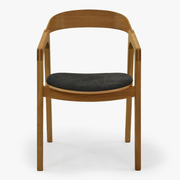 Moderní dubové křeslo do jídelny , tmavě šedé