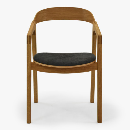 Moderní dubové křeslo do jídelny , tmavě šedé