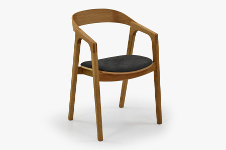 Moderní dubové křeslo do jídelny , tmavě šedé