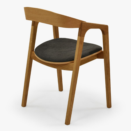 Moderní dubové křeslo do jídelny , tmavě šedé