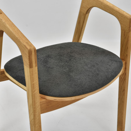 Moderní dubové křeslo do jídelny , tmavě šedé