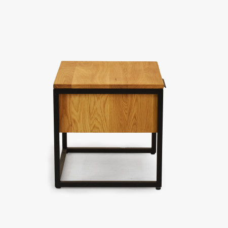 Dubový noční stolek z kovovýma nohama