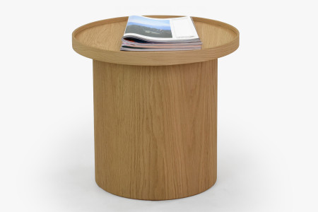 Dubový konferenční stolek dub bílý, Ø 45 ​​cm