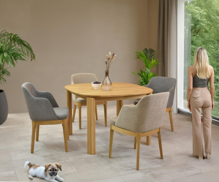 Dubové křesílko šedé