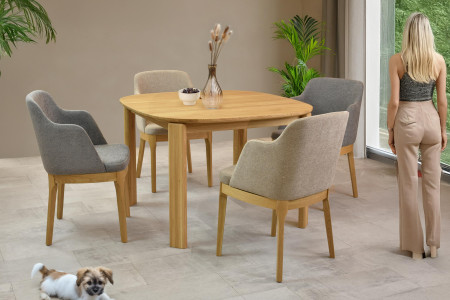 Dubové křesílko šedě hnědé