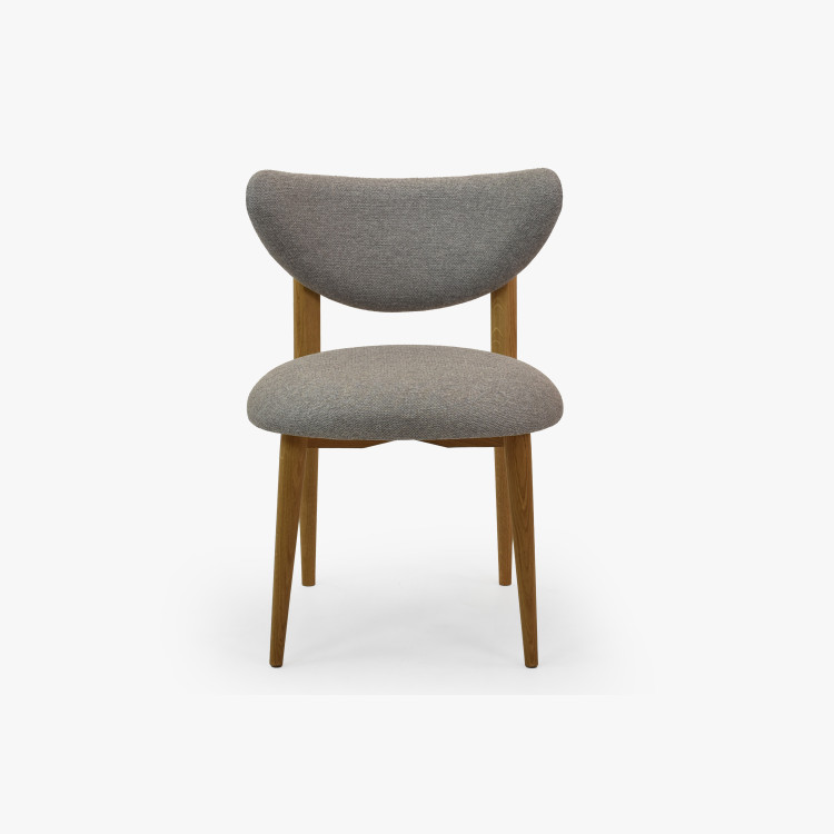 Luxusní jídelní židle dub s šedým čalouněním