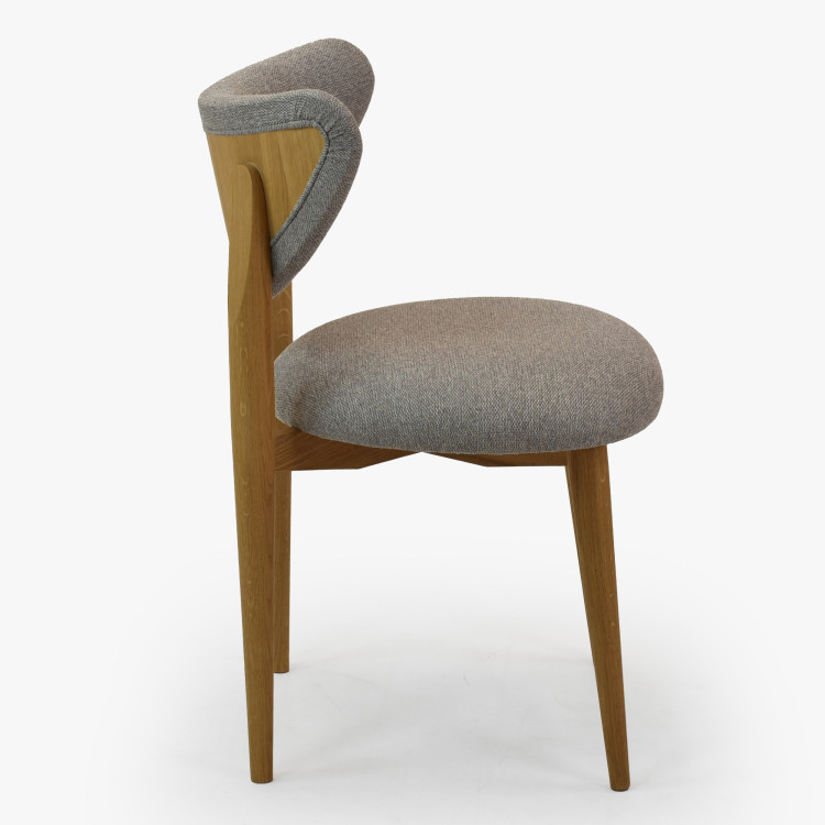 Luxusní jídelní židle dub s šedým čalouněním