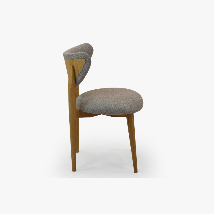 Luxusní jídelní židle dub s šedým čalouněním