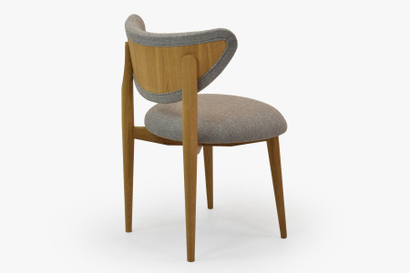 Luxusní jídelní židle dub s šedým čalouněním