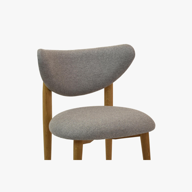 Luxusní jídelní židle dub s šedým čalouněním