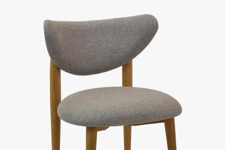 Luxusní jídelní židle dub s šedým čalouněním