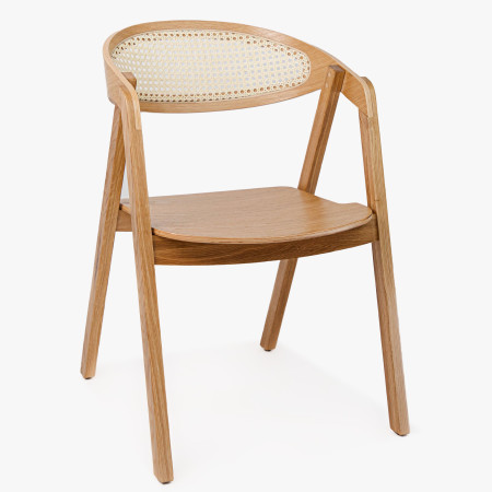 Stohovatelná židle z dubu z ratanem