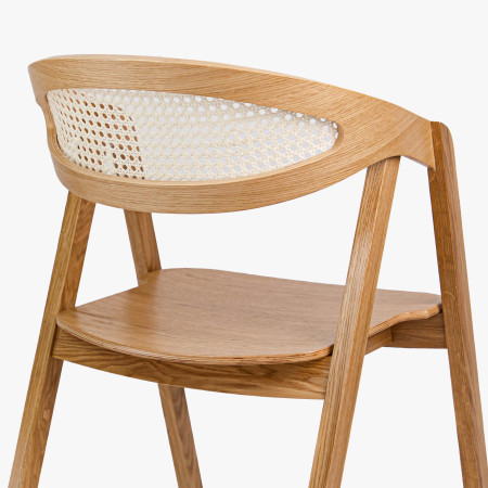 Stohovatelná židle z dubu z ratanem
