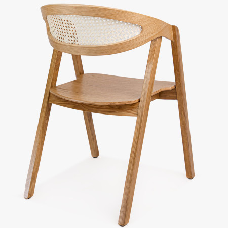 Stohovatelná židle z dubu z ratanem