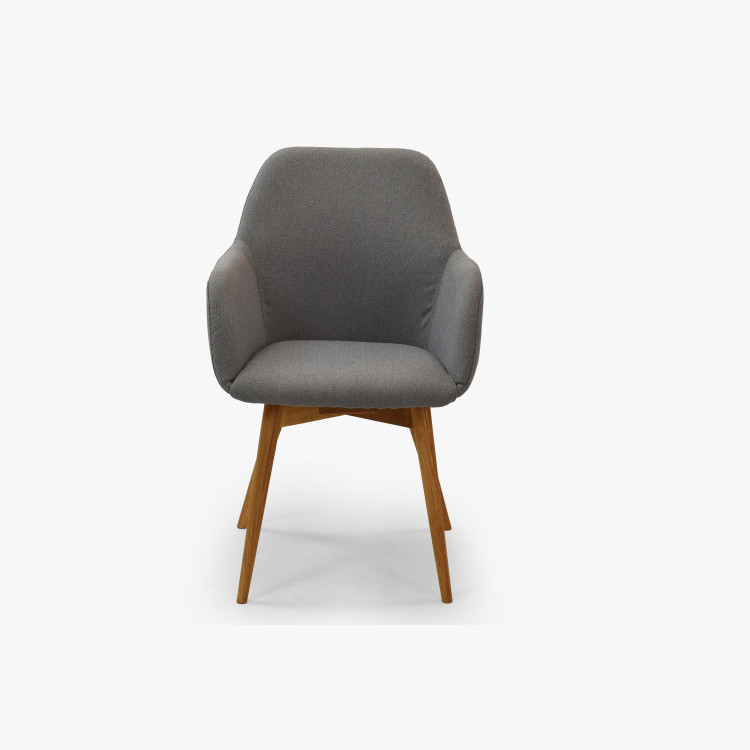 Designová židle s područkami, Sky světle šedá