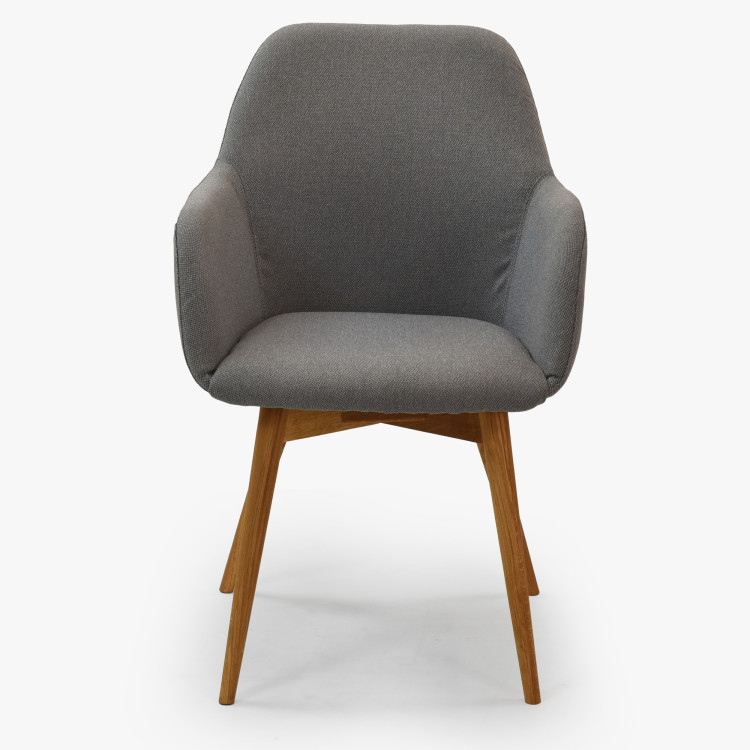 Designová židle s područkami, Sky světle šedá