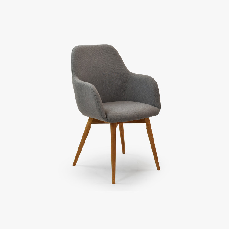 Designová židle s područkami, Sky světle šedá