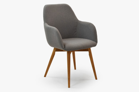 Designová židle s područkami, Sky světle šedá