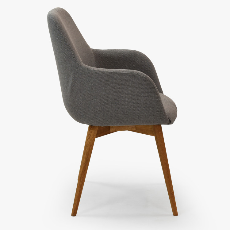 Designová židle s područkami, Sky světle šedá
