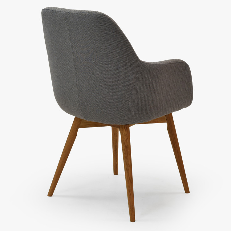 Designová židle s područkami, Sky světle šedá