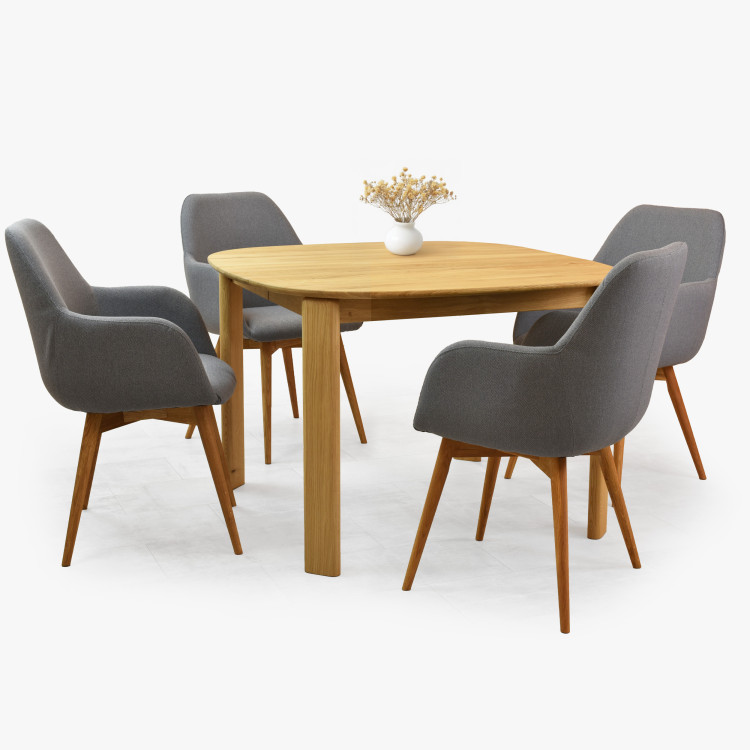 Designová židle s područkami, Sky světle šedá